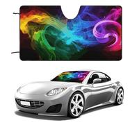 Rainbow Smoke Car Windshield Sun Shade Keep Car Interior Cool 55"x30" Folding Front Window Sun Shade, Heat Shield for SUV, Truck, Blocks UV