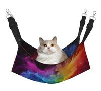 Rainbow Smoke Cat Hammock for Cage Hanging Soft Pet Hammock Bed with Adjustable Straps and Metal Hooks Reversible Double Sided Hanging Bed Soft Sleeping Hammock for Cats