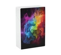 Rainbow Smoke Cigarette Case Normal Size 20 Capacity, Waterproof Anti-Crush Cigarette Holder Case, Push Open Travel Cigarette Box Smoking Accessories for Men Women Smoker