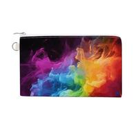 Rainbow Smoke Coin Purse with Zipper Coin Wallet Coin Pouch Canvas Change Purse Pouch Zero Wallet Coin Bag