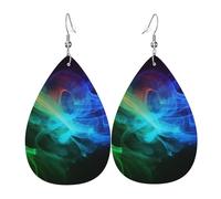 Rainbow Smoke Earrings Printed Pendant Fashion Leather Earrings For Women Daily