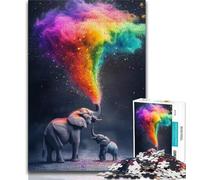Rainbow Smoke Elephant 1000 Pieces Jigsaw Puzzles for Adults And Teens,Stress Reliever Difficult Challenge Deal As Gifts for The Whole Family (38x26cm)
