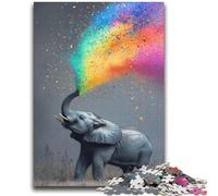 Rainbow Smoke Elephant Jigsaw Puzzles for Teenagers 1000 Jigsaws,Challenging To Complete But Fun And Humorous Birthday Present,Gifts,Wall Art (38x52cm)