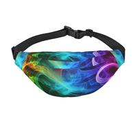 Rainbow smoke Fanny Pack for Men Women Belt Bag Fashion Waist Bag Everywhere Crossbody Bag Wallet Hip Bum Bag with Adjustable Strap Waterproof Chest Bag for Travel Hiking Sports, Black, One Size