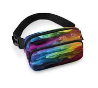 Rainbow Smoke Full Printed Fanny Pack,Zipper Belt Bag Cute Crossbody Bag Hip Bum Bag with Adjustable Strap