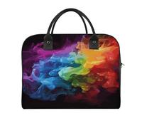 Rainbow Smoke Laptop Tote Bag Casual Travel Handbag Multi Pocket Shoulder Bags for Work Travel