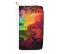 Rainbow Smoke Leather Wallet, Bifold Stylish Wallets, Credit Card Holder for Passport Covers, Purse Passport Bag for Men Women