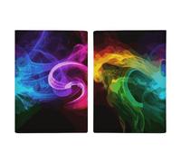 Rainbow Smoke Passport Holder Cover PU Leather Waterproof Passport Case Travel Wallet with Credit Card Slots for Women Men, style, 20.3x13.8cm