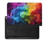 Rainbow Smoke Passport Holder Wallet Card Case Fashion Travel Passport Cover Documents Organizer ID Protector Holder Unisex-adult