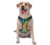 Rainbow Smoke Pattern Color No Pull Dog Harness Adjustable Reflective Oxford Easy Control Medium Large Dog Harness