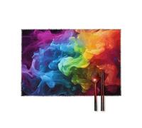 Rainbow Smoke Placemats Set of 6, 12x18 Inch Heat Resistant Washable Canvas Table Mats, Stain Resistant Decorative Dining Placemats for Kitchen, Restaurant, Outdoor Party