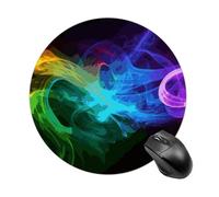 Rainbow Smoke Round Mouse Pad Smooth Glide Gaming Mousepad Extra Density Portable Comfortable Mouse Mat for Desk, Home, Office 7.8x7.8 Inches