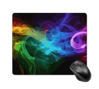 Rainbow Smoke Square Mouse Pad Portable Computer Mousepad with Non-Slip Rubber Base 18 * 22cm Ultra-Thin Gaming Mouse Mat for Computer Laptop Office Desk Accessories