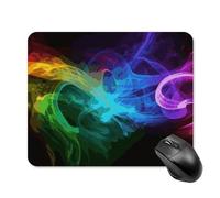 Rainbow Smoke Square Mouse Pad Portable Computer Mousepad with Non-Slip Rubber Base 20 * 25cm Ultra-Thin Gaming Mouse Mat for Computer Laptop Office Desk Accessories