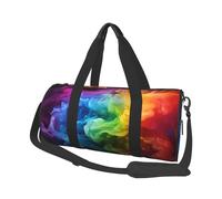 Rainbow smoke Travel Duffle Bag Carry On Weekender Overnight Bag Sport Gym Bag for Women Men Foldable Travel Duffle Round Duffle Bag for Travel Sports Gym, Black, One Size