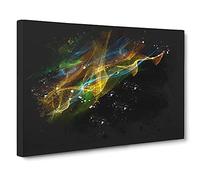 Rainbow Smoke Vol (6) Paint Splash Canvas Print | Gallery Wrapped 30mm Frame Wall Art | 30x20 inches | Ready to Hang | Modern Rainbow Picture | Living Room Bedroom Lounge Office