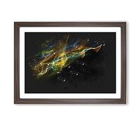 Rainbow Smoke Vol (6) Paint Splash Framed Print | A2 Walnut Framed Wall Art | Ready to Hang | Modern Nature Picture | Living Room Bedroom Lounge Office
