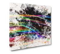 Rainbow Smoke Vol No.1 Watercolour Canvas Print | Gallery Wrapped 30mm Frame Wall Art | 14x14 inches | Ready to Hang | Modern Rainbow Picture | Living Room Bedroom Lounge Office