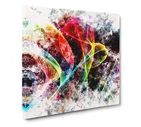 Rainbow Smoke Vol No.2 Watercolour Canvas Print | Gallery Wrapped 30mm Frame Wall Art | 14x14 inches | Ready to Hang | Modern Rainbow Picture | Living Room Bedroom Lounge Office