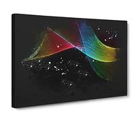 Rainbow Smoke Vol No.3 Paint Splash Canvas Print | Gallery Wrapped 30mm Frame Wall Art | 20x14 inches | Ready to Hang | Modern Rainbow Picture | Living Room Bedroom Lounge Office