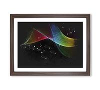 Rainbow Smoke Vol No.3 Paint Splash Modern Art Framed Wall Art Print, Ready to Hang Picture for Living Room Bedroom Home Office Décor, Walnut A4 (34 x 25 cm)