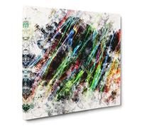 Rainbow Smoke Vol No.5 Watercolour Canvas Print | Gallery Wrapped 30mm Frame Wall Art | 14x14 inches | Ready to Hang | Modern Rainbow Picture | Living Room Bedroom Lounge Office