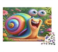 Rainbow Snail 1000 Piece Jigsaw Puzzle: Happy Rainbow Snail for Adults Teens Educational Game Decompression 52x38cm/1000pcs