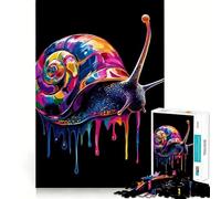 Rainbow Snail Drip Art Jigsaw Puzzles 1000 Pieces for Teenagers Raise Memory Easy Leisure Clean Edge Xmas Surprise (38x26cm)