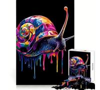 Rainbow Snail Drip Art Jigsaw Puzzles 1000 Pieces for Teenagers Raise Memory Easy Leisure Clean Edge Xmas Surprise (38x26cm)