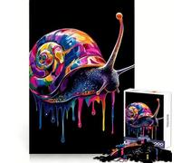 Rainbow Snail Drip Art Jigsaw Puzzles for Teenagers 1000 Piece Recall Upgrade Calm Relax Clear Cut Art Collection Piece (38x52cm)