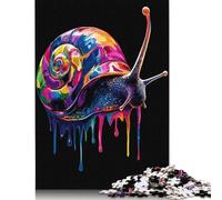 Rainbow Snail Drip Artre Wooden 1000 Pieces Jigsaw Puzzle for Adults Creative Rectangular Puzzle Brain Exercise Challenge Game 1000pcs (75x50cm)