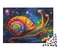 Rainbow Snail Fantasy 1000 Pieces Jigsaw Puzzle for Adults, Eco-Friendly Paper, Non-Reflective Surface, Colorful Snail, Stress Relief Meditation Tool, for Men & Women 70x50cm/1000pcs