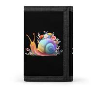 Rainbow Snail Trifold Wallet Portable Slim Purse Wallet Card Holder with Zip for Men Women
