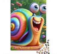 Rainbow Snail1000 Pieces Recycled Paper Happy Snail Jigsaw Puzzle Set Adult Beginners Logic Skill Concentration Training Wall Decor Best Gift 38x26cm/1000pcs