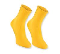 Rainbow Socks - 1 pair of DIABETIC Elastic Cotton Socks for SWOLLEN FEET, Yellow 10-11.5