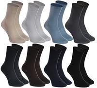 Rainbow Socks - 8 pairs of DIABETIC Elastic Cotton Socks for SWOLLEN FEET, Classic Colors M