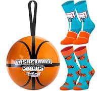 Rainbow Socks - Basketball Socks Ball - Original Gift Basketball Gadget For A Basketball Player Basketball Fan Sports Coach - 2 Pairs - Size 7.5-11