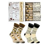 Rainbow Socks - Book Full Of Socks - Novelty Funny Socks - Gift For A Fan Of Books Fan Of Literature, Bookaholic, Librarian - Size 4-7