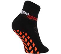 Rainbow Socks - Boy Girl Terry Sport Non Slip Ankle Socks - 1 Pair - Black - Size 11,5-2,5