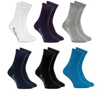 Rainbow Socks - Boys and Girls - Cotton Ankle Socks - 6 pairs - White Purple Grey Dark Bleu Black Jeans - size: UK 11,5-2,5 EU 30-35