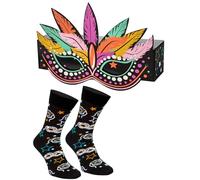Rainbow Socks - Carnival Mask Box Socks - The Perfect Novelty Accessory for a Carnival and Costume Party - 1 Pair - Size 4-7