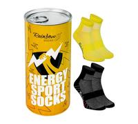 Rainbow Socks - Energy Drink Sports Socks - Women Men Socks in a Novelty Energy Drink Can Packaging - Gift for Sports Gym Yoga Pilates Fans - 2 Pairs - Size 8.5-9.5