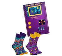 Rainbow Socks - Game Socks Box - Socks Gift For Fans Of Entertainment, Console And Arcade Games - 2 Pairs - Size 36-40