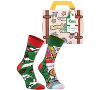 Rainbow Socks - Italian Socks In A Suitcase - For A Traveller, Tourist, Fan Of Italy - 1 Pair Of Socks In The Colours Of Italian Flag -Size 4-7