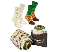 Rainbow Socks - Man Woman Novelty Tortilla Wrap Socks - 2 pairs - Size 4-7