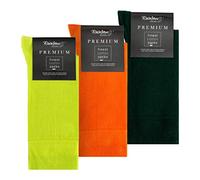 Rainbow Socks - Men Premium Antibacterial Business Socks with Silver Ions Yarn - Lemon Yellow Orange Bottle Green - Size 10-11,5