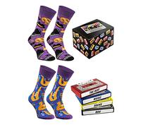 Rainbow Socks - Men Women Jazz Music Novelty Socks - 2 Pairs - Musical Instruments Sunglasses - Size UK 4-7 EU 36-40