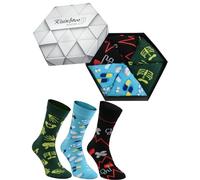 Rainbow Socks - Men Women Novelty Doctor Socks Box - 3 Pairs - Stethoscope X-Ray Pills - Size 4-7