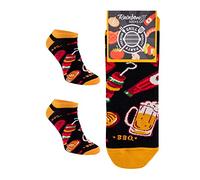 Rainbow Socks - Men Women Novelty Party Sneaker Socks - 1 Pairs - Barbecue - Size 4-7