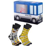 Rainbow Socks- Men Women Police Car Socks - Novelty Gift for True-Crime Fans - 2 pairs - Size UK 4-7 EU 36-40